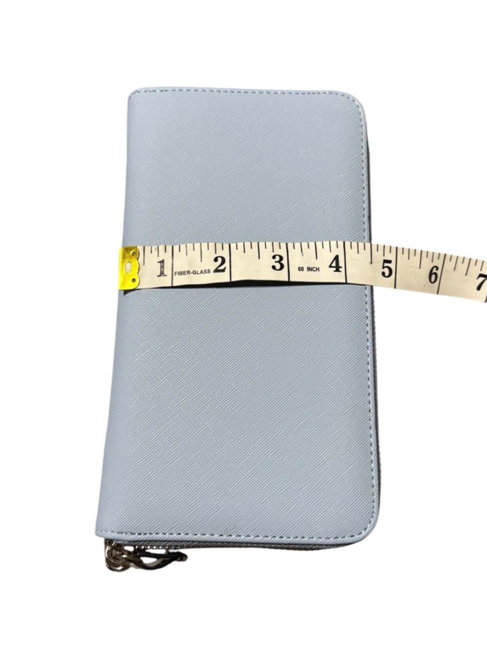 Steve Madden Light Blue Zip Clutch with Silver Bar - Picture 9 of 10
